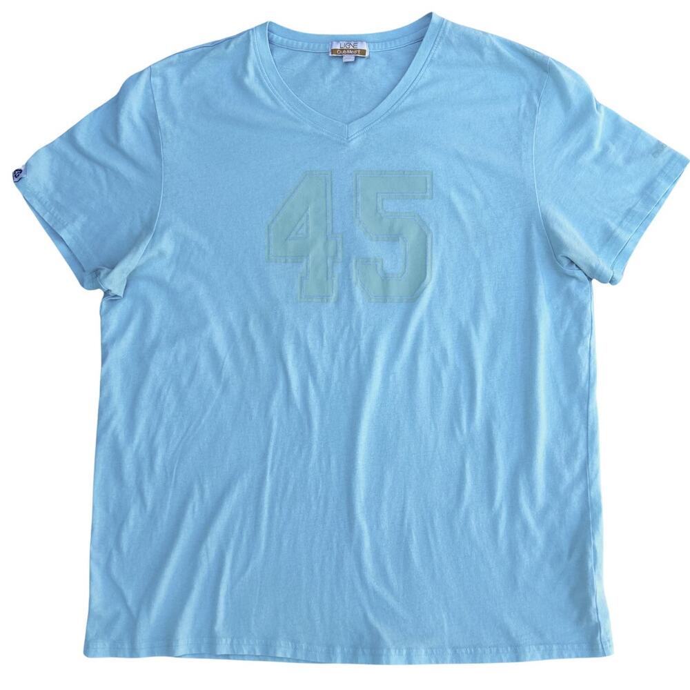 Ligne Club Med 45 Pastel Vacation Preppy Athleisure V-Neck T-Shirt